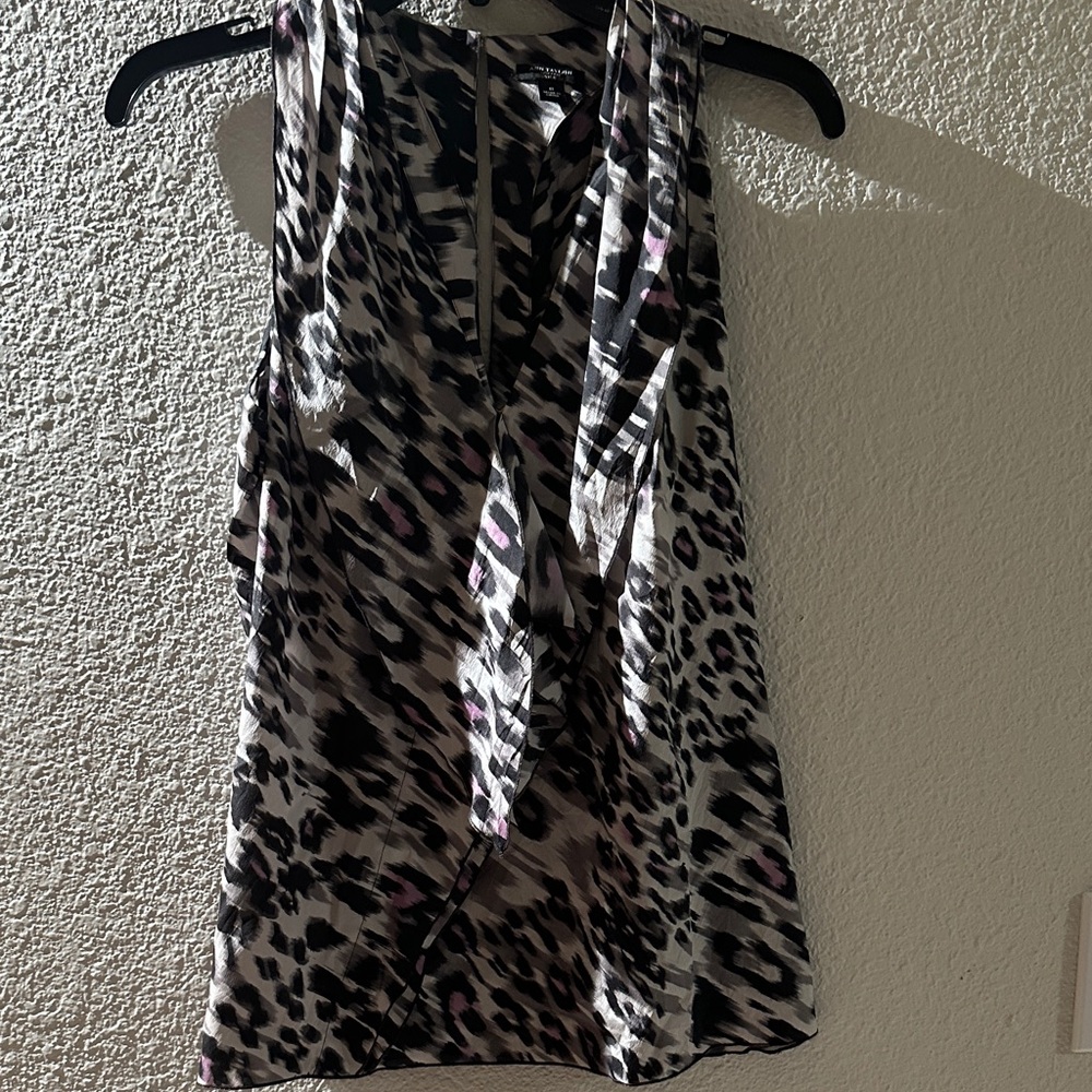 Ann Taylor Abstract Animal Print Blouse